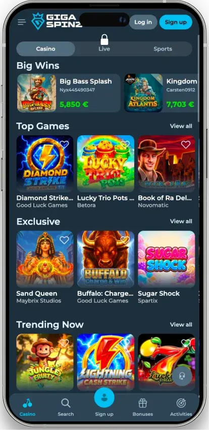 Giga Spinz application